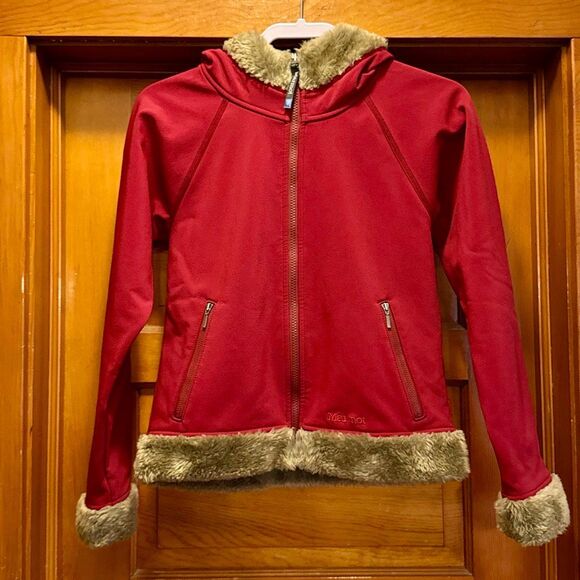 Marmot Red Faux Fur Lined Soft Shell Jacket Women’s US Small - Picture 1 of 7